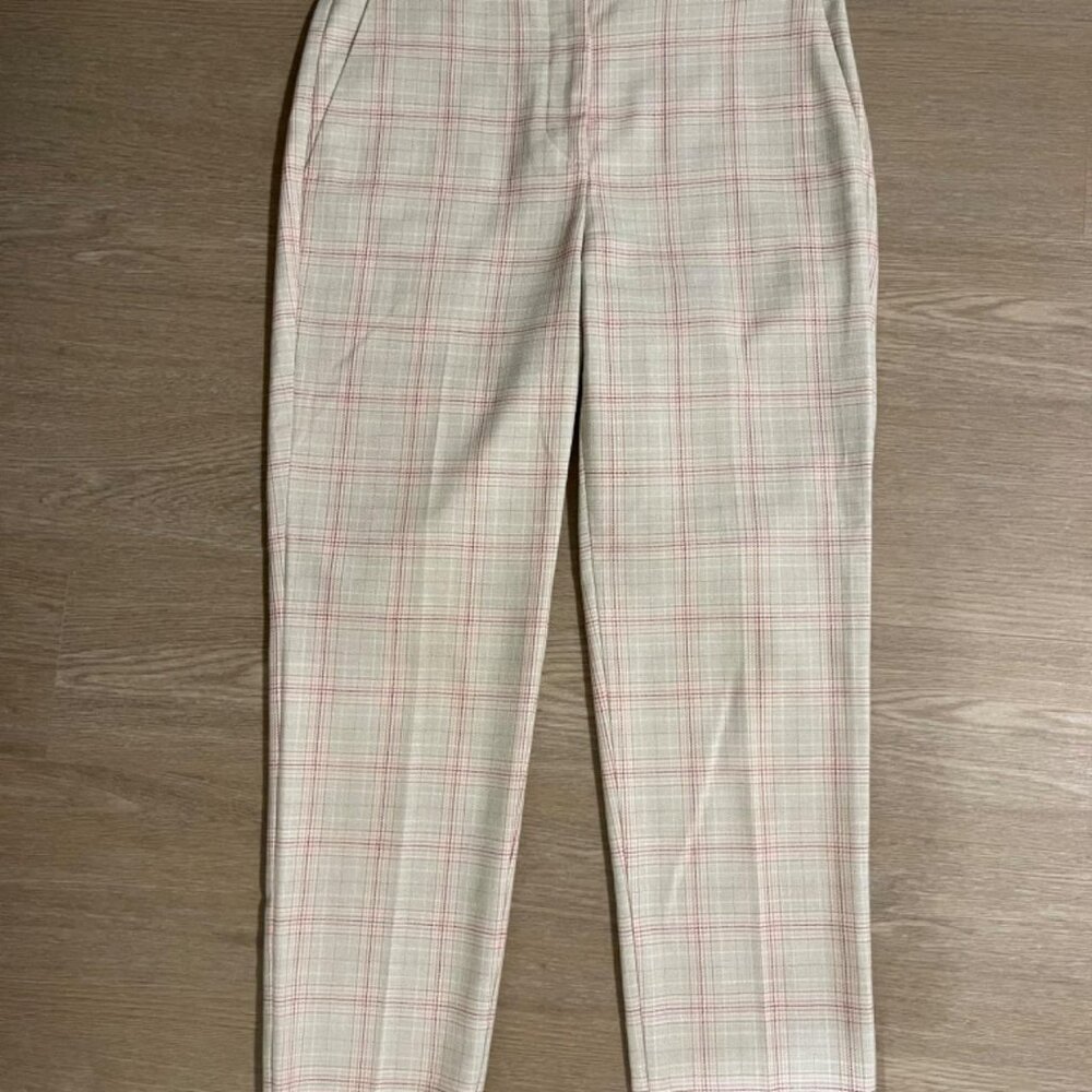 Ann Taylor Plaid Straight Leg Pant, Size 2P
